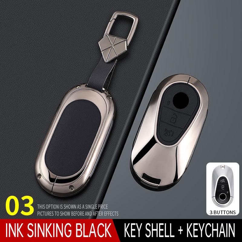 Mercedes Key Case for C-Class, S-Class, GLC, and Maybach - Suitable for Men and Women, Metal Key Shell for C200L, GLC300, C260L