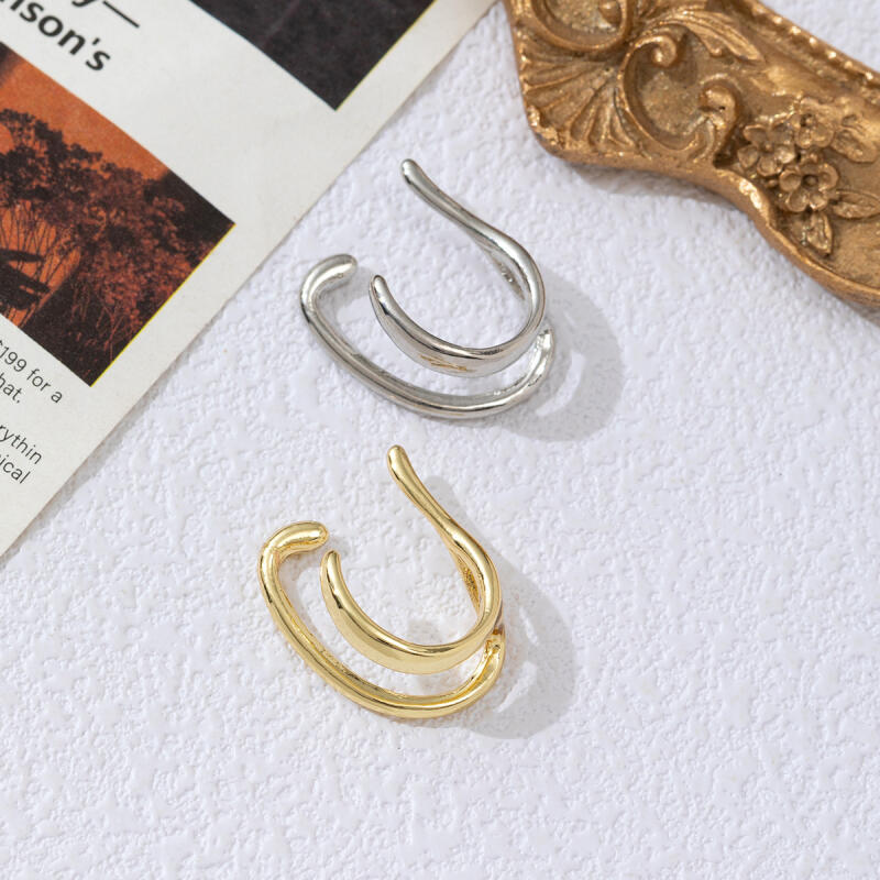 Simple Metal Frosted Ear Clips for Women Fake Piercing Irregular Wide C Shape Cartilage Clip Earring Ear Cuff Jewelry Gifts