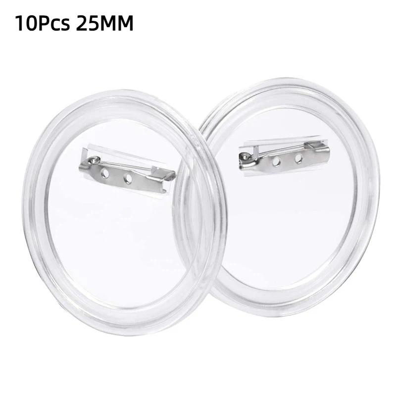 Blank Acrylic DIY Button Pins 10 PCS Transparent Badge Set for Small Business Custom Pin Making Supplies