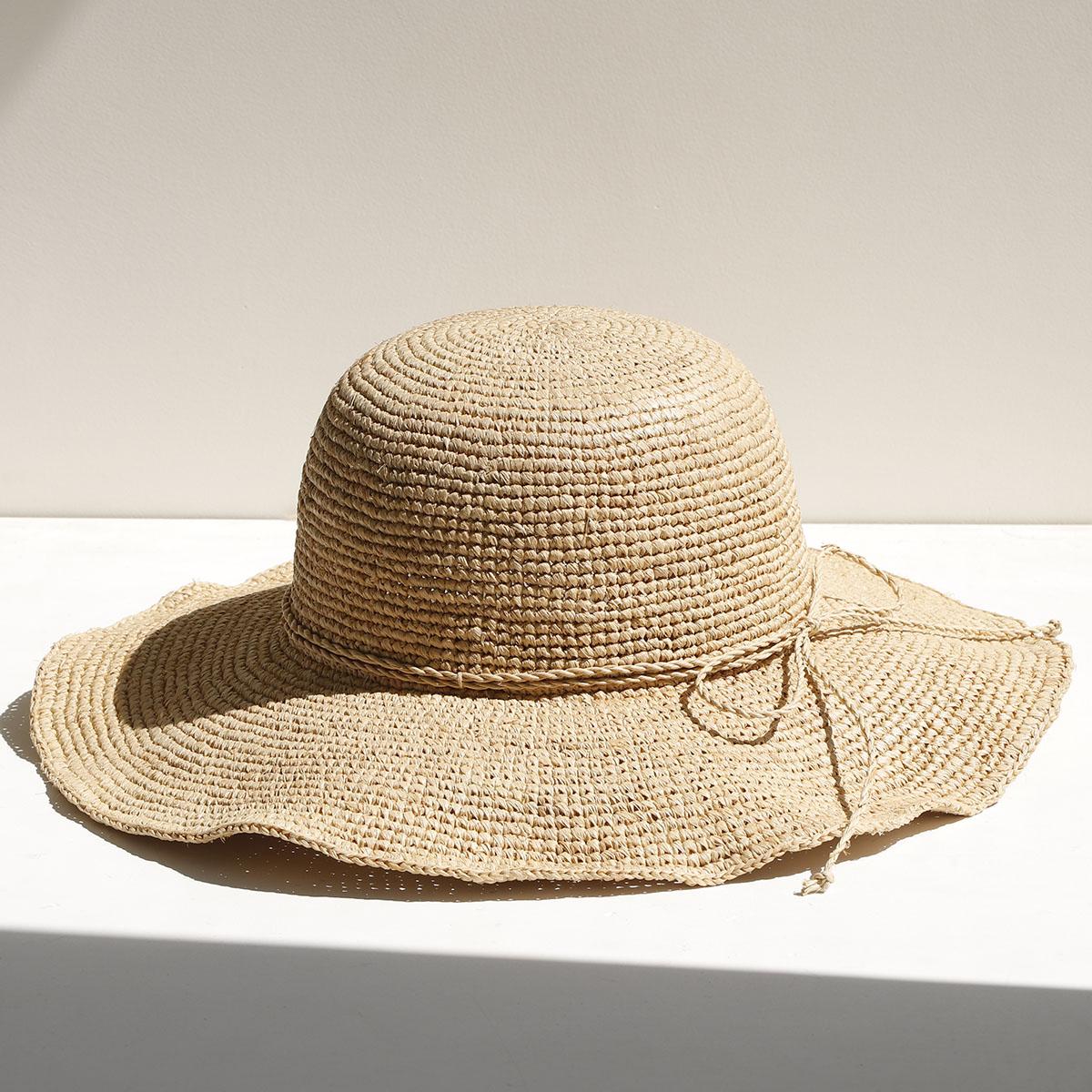 2026 Large Brim Straw Hat Raffia Hand-woven Pattern Straw Hat Sun Protection Beach Sun Hat Women s British Retro Basin Hat 56-58cm