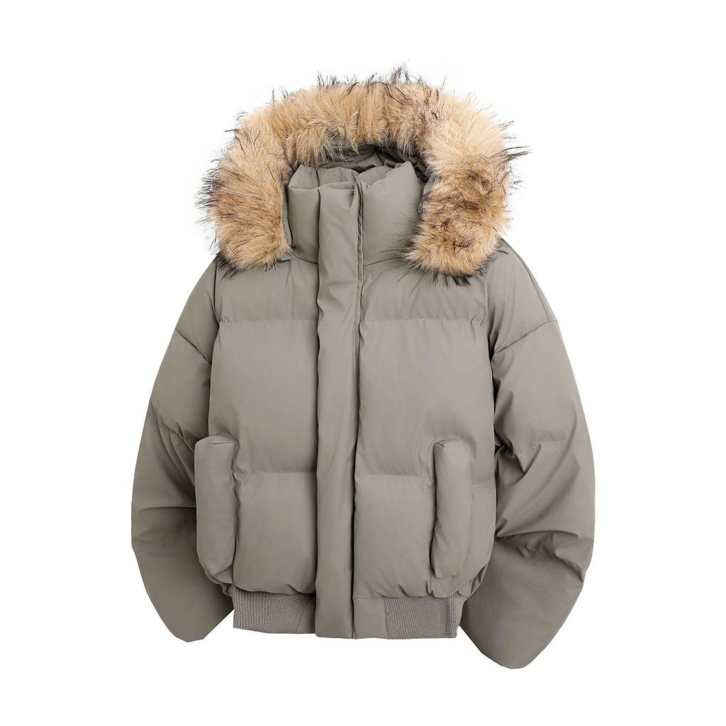 Men's Winter Retro Cotton Jacket with Detachable Fur Collar - Thick and Trendy Outerwear