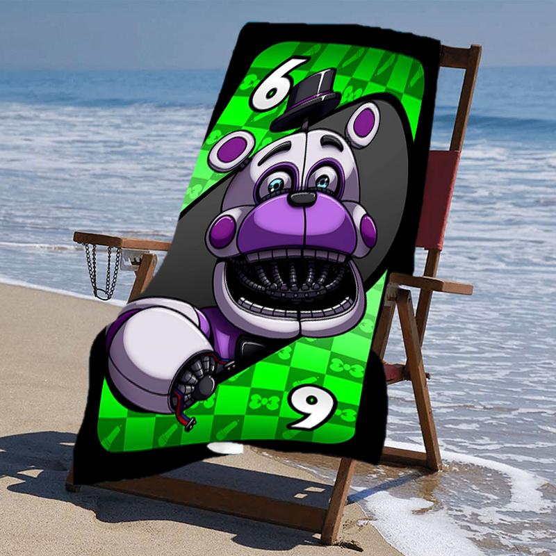 Proof Beach Towel with a Five Nights At Freddy's Pattern - Soft,absorbent,quick-drying,machine Washable - Perfect for Swimming,camping,bathing