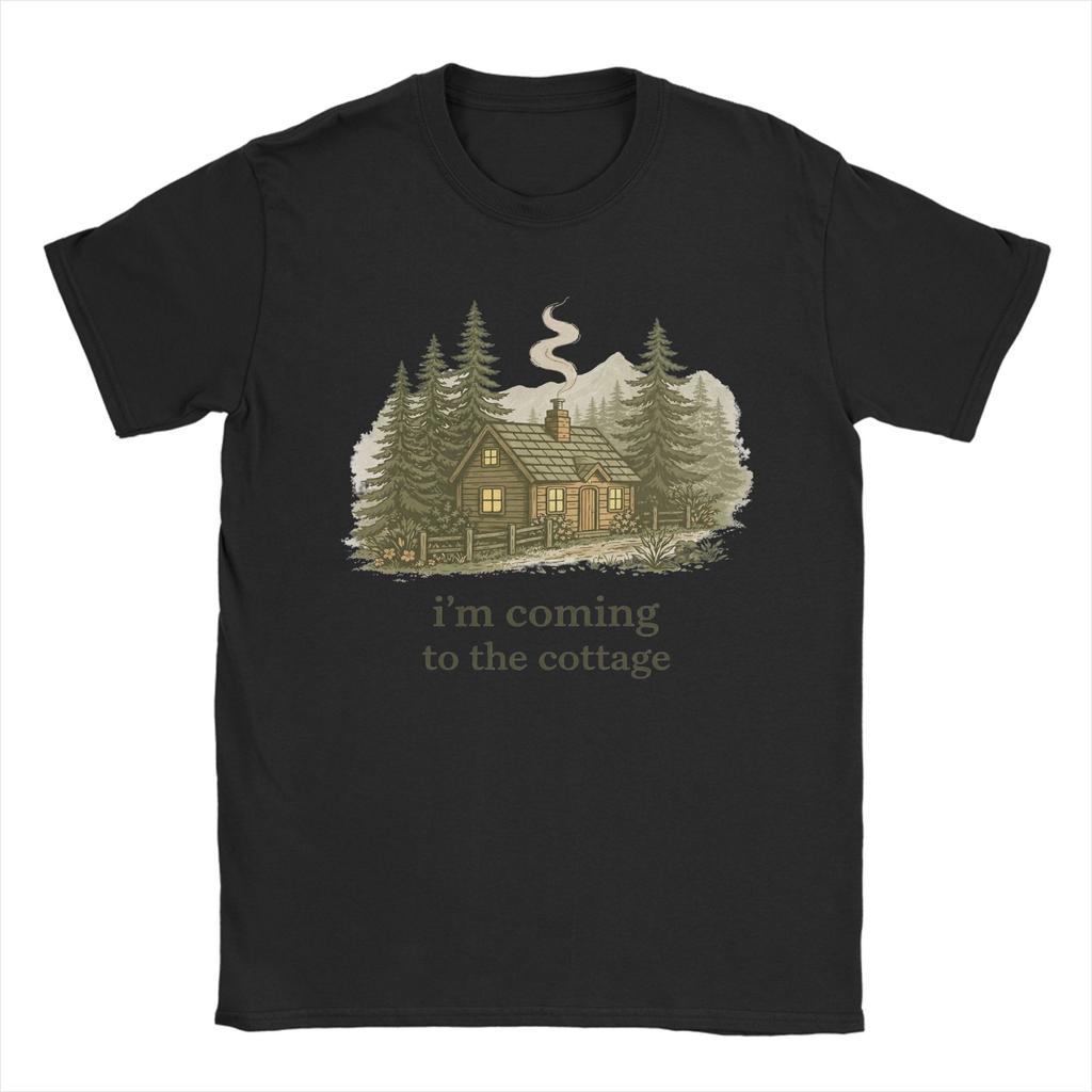 Im Coming To The Cottage Cozy Minimal TShirt Summer Pure Cotton TShirts For Unisexs Casual Tshirt Short Sleeve Vintage Tops