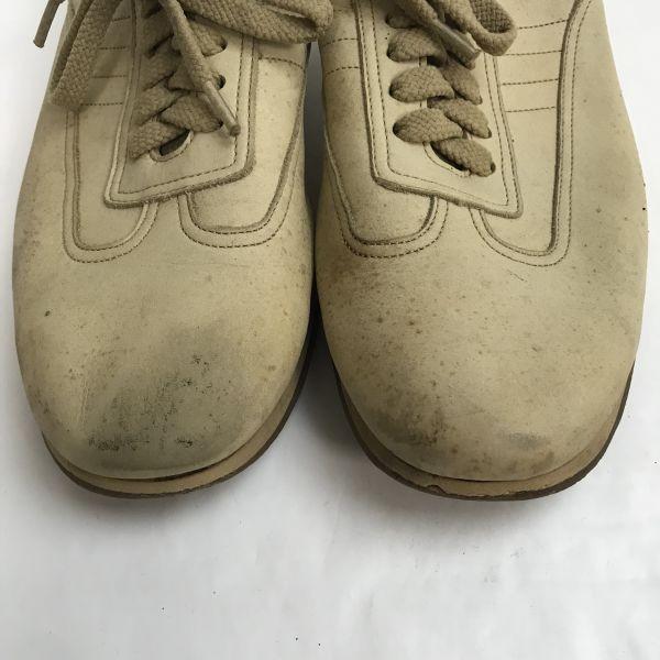 Burberry LONDON Leather Shoes Sneakers Beige Tan Check Pattern Size 24.5(USED)