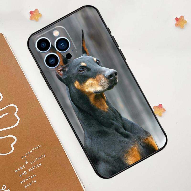 Dackel Dobermann Hund Hülle für iPhone 15 16 14 13 12 11 Pro Max Plus X XR XS Max 12 13 Mini Weiche Bumper Abdeckung