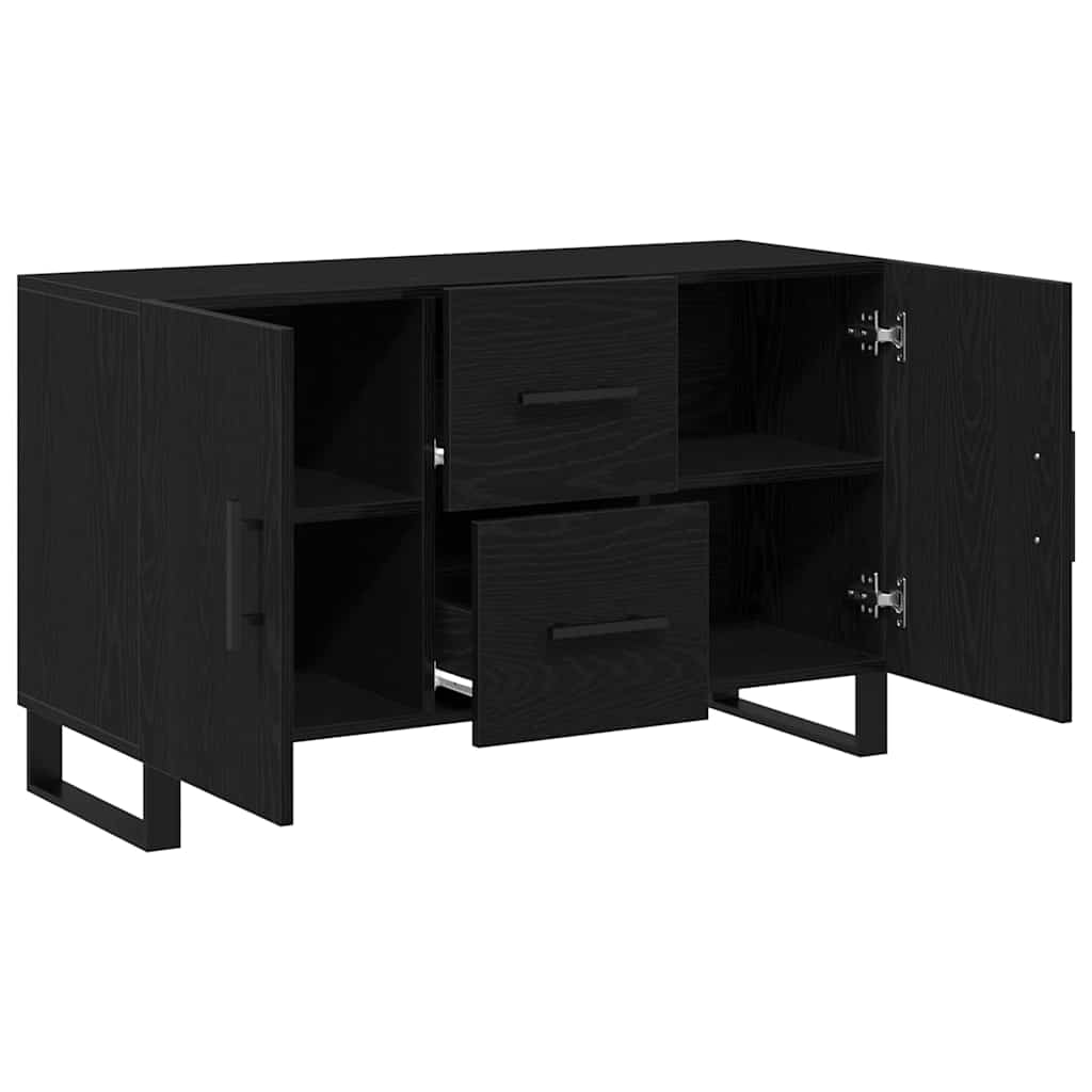 Sideboard in Black Oak Look 100 x 36 x 60 cm Engineered Wood