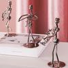 1piece Metal Puppet Playing Musical Instrument, Vintage Band Model, Living Room Desktop Decoration, Home Decoration