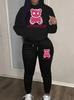 European And American Women'S Clothing Autumn And Winter Hooded Casual Sports Sweater Two-Piece Set