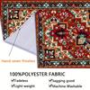 2D Ethnic Mandala Tapestry, Retro Red Teal Boho Wall Decor for Home