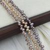 1String, Purple Yellow White Natural Pearls, Top Sided Drilled Hole Pearl Beads for Jewelry Making DIY Crafts (Beads 4-5mm, Length 36cm)