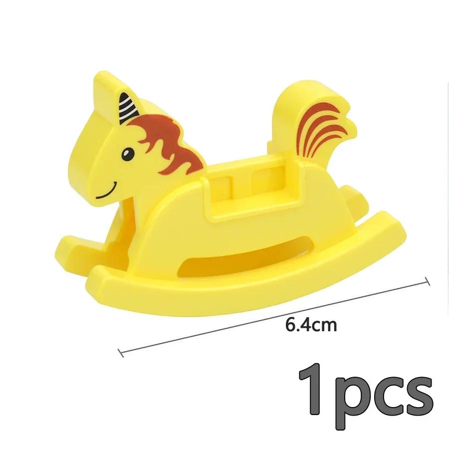 Store byggeklosser Slide Swing Seesaw Park Lekeplass Series Large Pillar Murstein Barn Barn Pedagogisk Leke Kompatibel Duploe