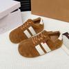 Big head casual light mouth single shoes color matching flats autumn retro versatile lightweight board shoes lace-up sports shoes