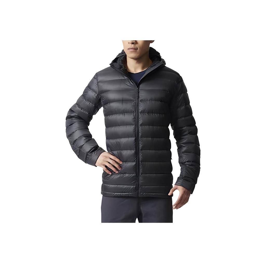 Adidas Outdoor Series Warm Comfortable Hooded Long Sleeve Down Jacket Men Jackets Black AP7506