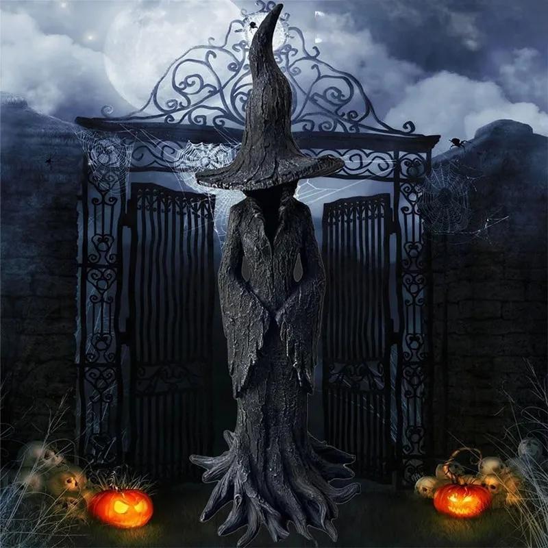 20/30 Witch Statue Retro Horror Desktop Home Decoration Gothic Ghost Witch Resin Decoration Halloween Party Decoration