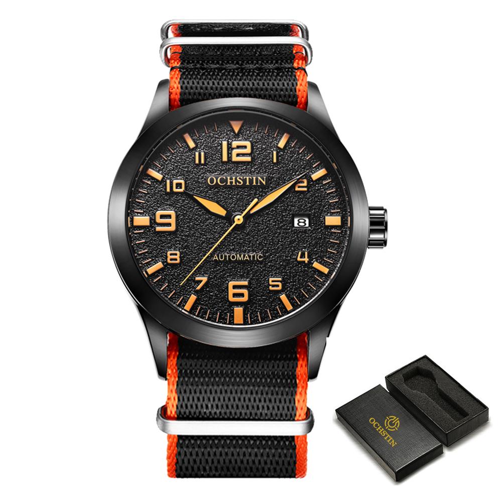 New Man Mechanical Pilot Wrist Watches Luxury Self Wind Leather Mechanic Male Clock Auto Date Relogio Masculino Gift for Men