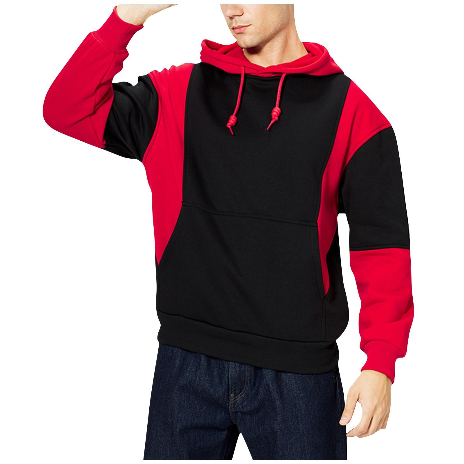 

(SU)Молодежный модный свитер с цветными блоками, мужской большой повседневный спортивный топ