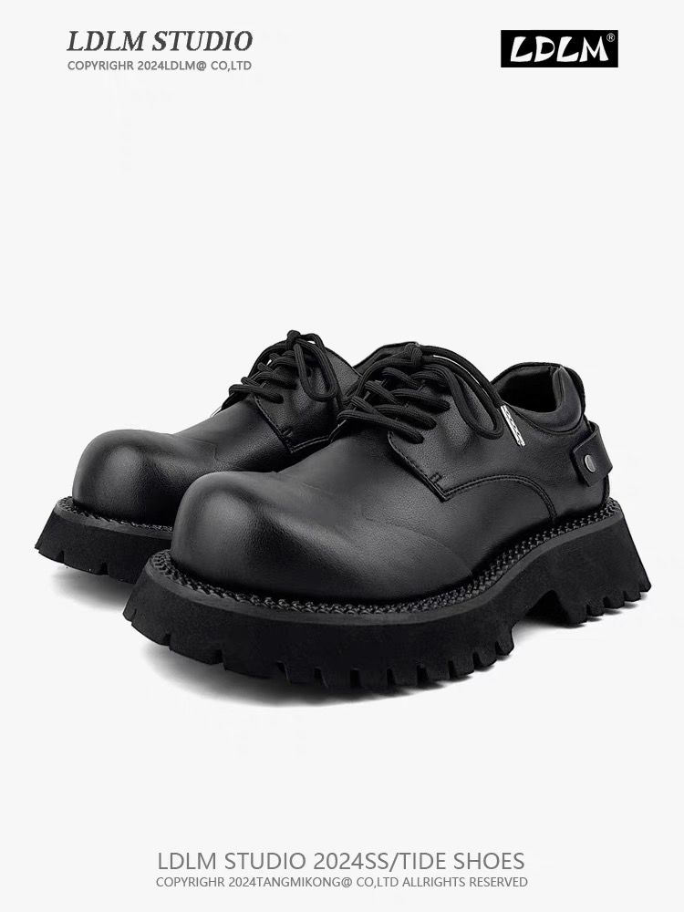 Hight Quality Spring New Street Style Height Increasing Leather Shoes For Men's Women Black Hombre Teenagers Daily Casual Dress