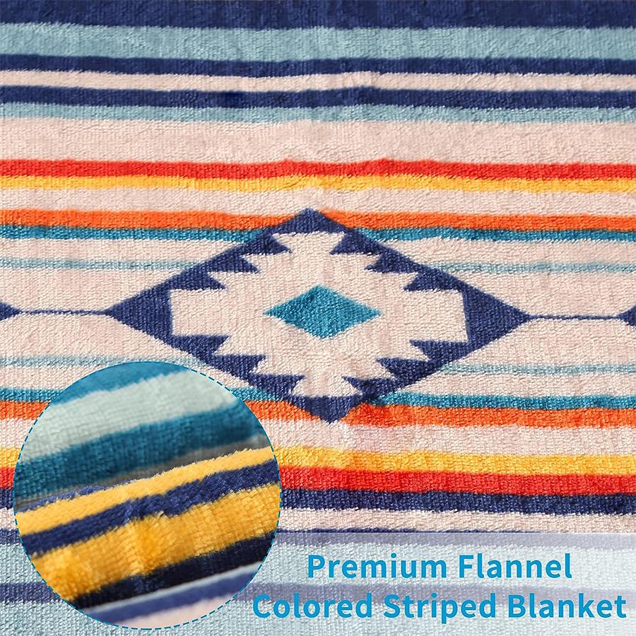 Nordic Bohemian Flannel Blanket - Double-Layer Lamb Wool Thickened Warm for Sofa Bed, Travel & Home Office, 200x150cm Hypoallerg