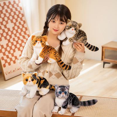 Cute Simulation Kitten Doll Plush Toy Three-flower Cat Orange Cat Doll Children's Soothing Cloth Doll