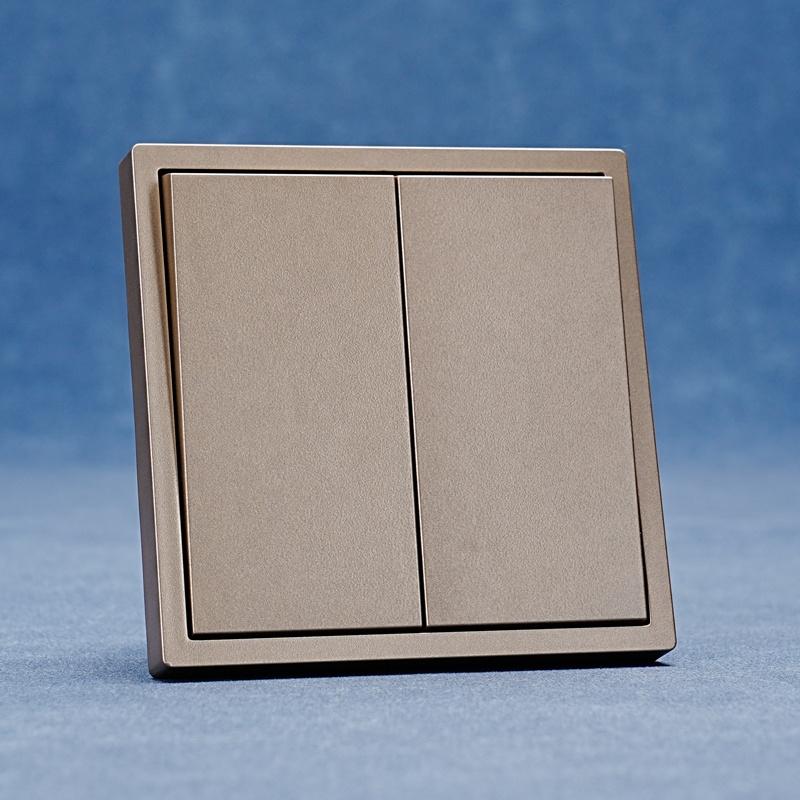 Double Click Button Wall Switch EU Thin Panel 250V 10A 2 Gang 1 Way 2 Way Light Switch