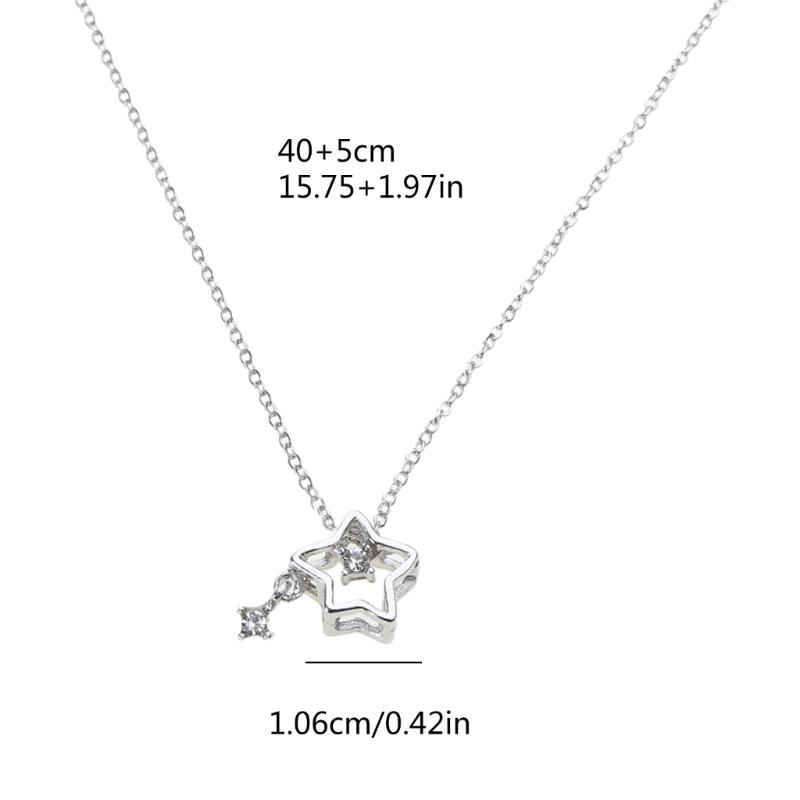 Dangling Star Necklaces Women Girl Hollow Star Pendant Necklaces Fashion Party Jewelry Alloy Material for Women Girls