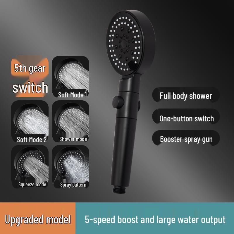 Black Warrior Multi-Function Matte Black Handheld Shower Head Set