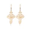 European and American Fashion Temperament Light Luxury Hollow Lotus Ear Hook Retro Women Stainless Steel
