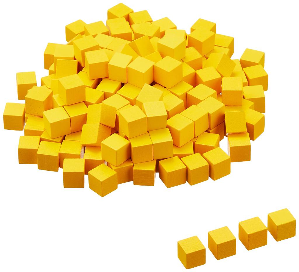 Yellow 10mm Wooden Cubes 150 (approx. Pieces)