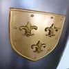 Halloween medeltida lövdesign Svart aluminiumsköld Shield Prop Replica