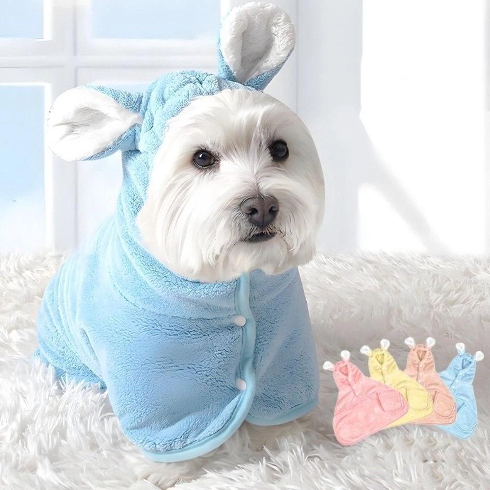 Quick-drying Pet Bath Towels Cute Cat Bath Robe Warm Dog Bathrobe  for Small Medium Large Dogs