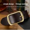 Men's Korean Style Genuine Cowhide Pin Buckle Casual Jeans Belt