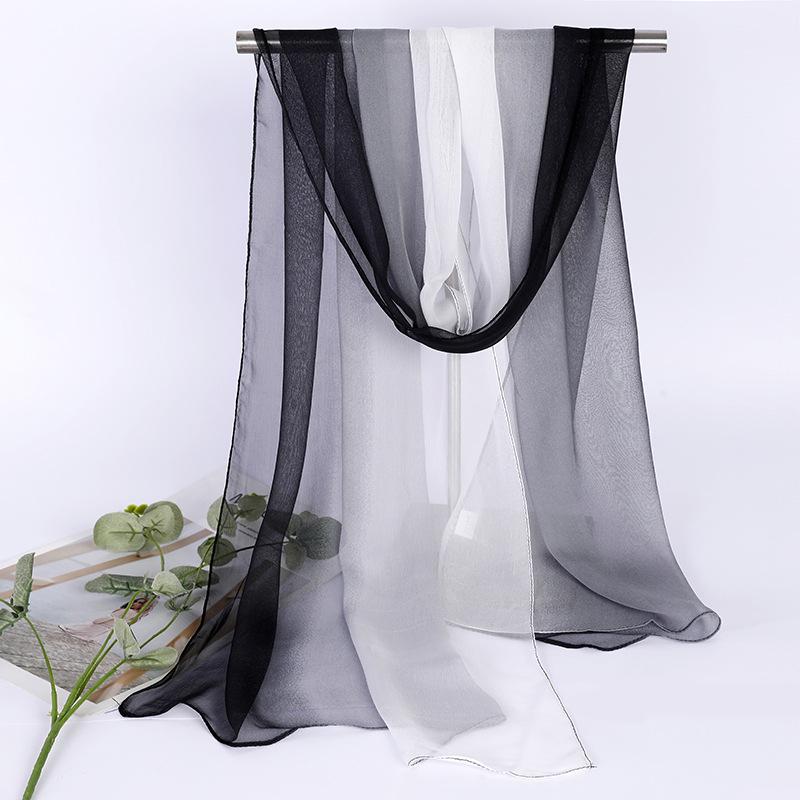 Damen Schal aus Seide mit Farbverlauf: Vielseitiger, leichter Schal für den Sommer, Tanz und Körperformung, lang und dünn aus Georgette.