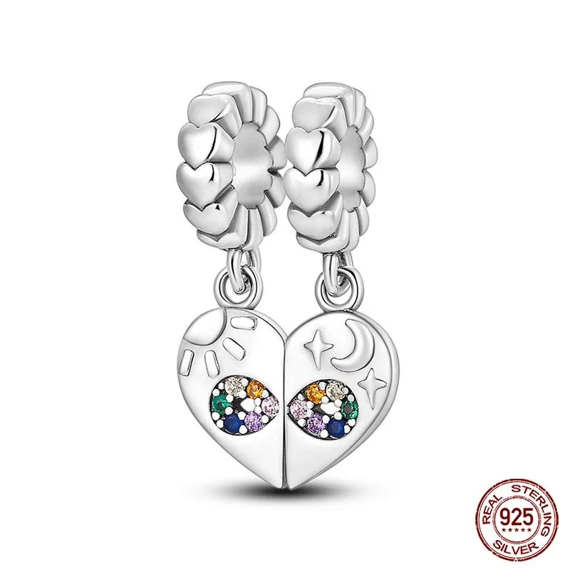 New Copper Romantic Heart Series Charms Beads Fit Original Bracelet Diy Mother'S Day Jewelry Gifts