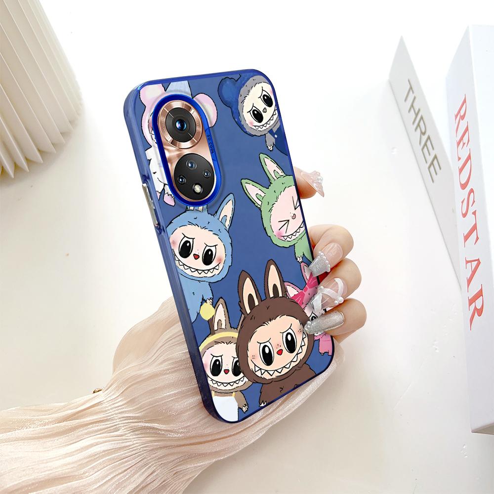 

Раскрашенный узор, разноцветный, серебристый, двусторонний твердый корпус, противоударный противоударный чехол для телефона для Huawei Honor Infinix Tecno iPhone Infinix Note 40 Pro 4G синий