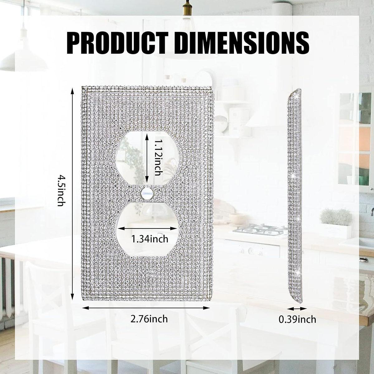 

Наклейка на панель переключателя Стразы Рамка для розетки Настенная пластина Крышка для розетки с блестками Блестящий кристалл Украшение для дома Гостиная