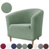 Jacquard Club Chair Slipcover Polar Fleece Barrel Tub Chair Covers Stretch Armchair Sofa Cover Living Room Furniture Protector