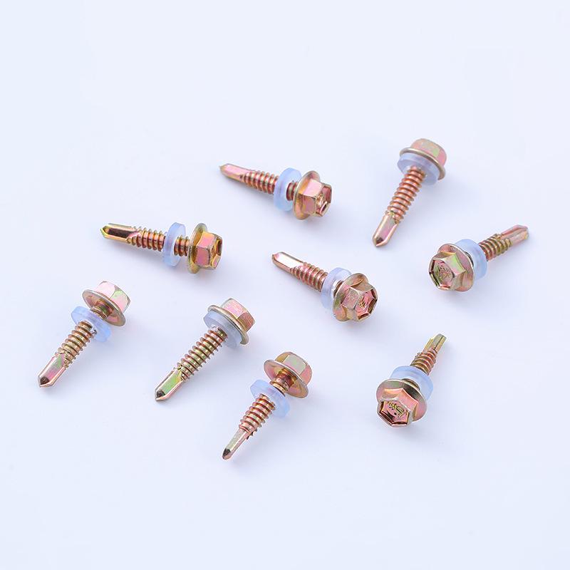 Color Zinc Phillips Hex Head Self-Drilling Screws with Washer