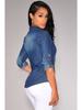 Vintage European-American Style Long-Sleeve Denim Shirt for Women