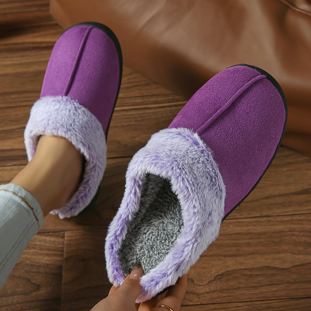 [Plush Slippers] Thick Plush Mid-Strip Minimalist Slippers | Stylish Home Indoor Bedroom Floor Slippers for Men and Women