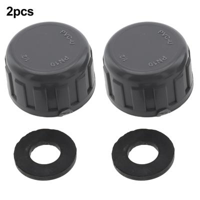 2pcs PVC Female Thread End Cap Connector 20mm/25mm/32mm Hose Connector With Rubber Seals Water Pipe Connector Fittings