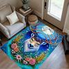 Floral Deer Rug Home Carpet Non Slip Office Decor Gift Living Room Bedroom