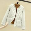 Women's Solid Color Long Sleeved Plaid Thickened BBaseball Jacket  Jacket