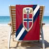 Asciugamano da Spiaggia in Microfibra con Stemma del Calcio Norvegese, Leggero e Asciugatura Rapida, per Viaggi Estivi, Essenziale per la Spiaggia, Piscina all'Aperto