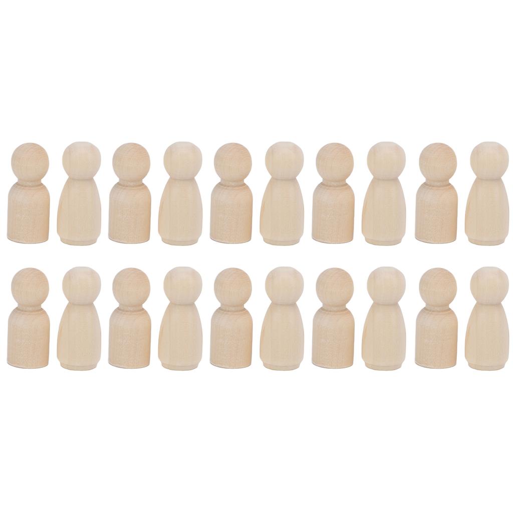 20pcs Wooden Peg Dolls Uned Angel Shape Toddler Wood Doll Bodies for Children   Craft Toys Gifts Graffiti