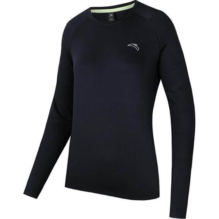 

Anta Running Series Fitness Raglan Knit Long Sleeve T-Shirt Women Tops Basic-Black 962435403-4 L