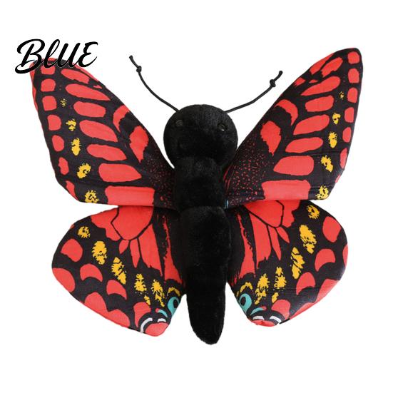 Soft Stuffed Toy Realistic 3D Butterfly Plush Toy Throw Pillow Polyester Fiber Doll Insect Animal Decor Gift for Kids Girls Home Ornament Colorful