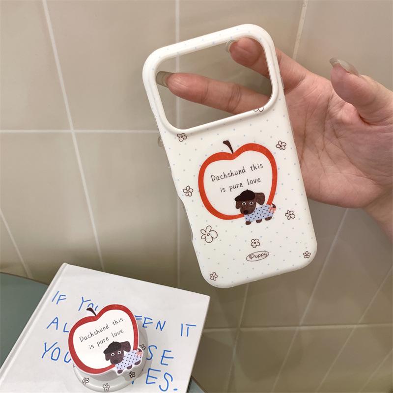 

Polka Dot Heart Sausage Dog Magnetic Phone Case for iPhone 17/16 Pro Max/15/14 14 Pro Max