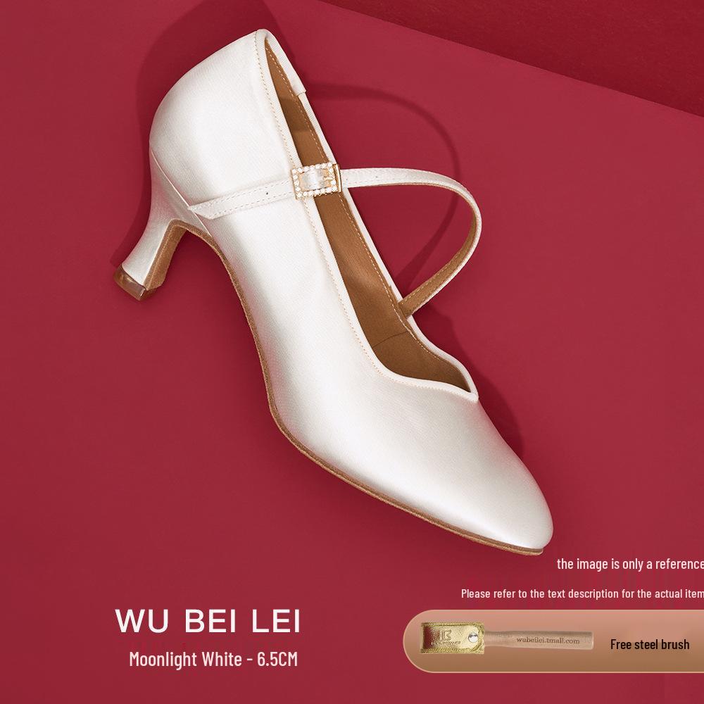 Scarpe Professionali da Ballo per Donna con Tacco Medio-Alto e Suola Morbida per Tango & Valzer