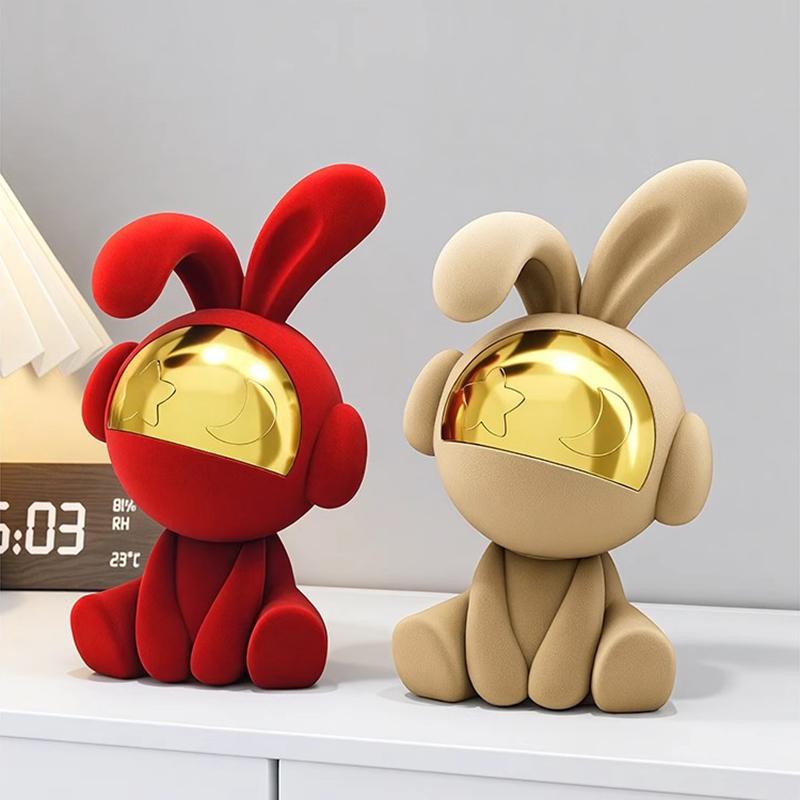 Rabbit Figurine Luxury Resin Living Room Decoration Miniature Modern Table Ornament Figurine Nordic Creative Design Miniature