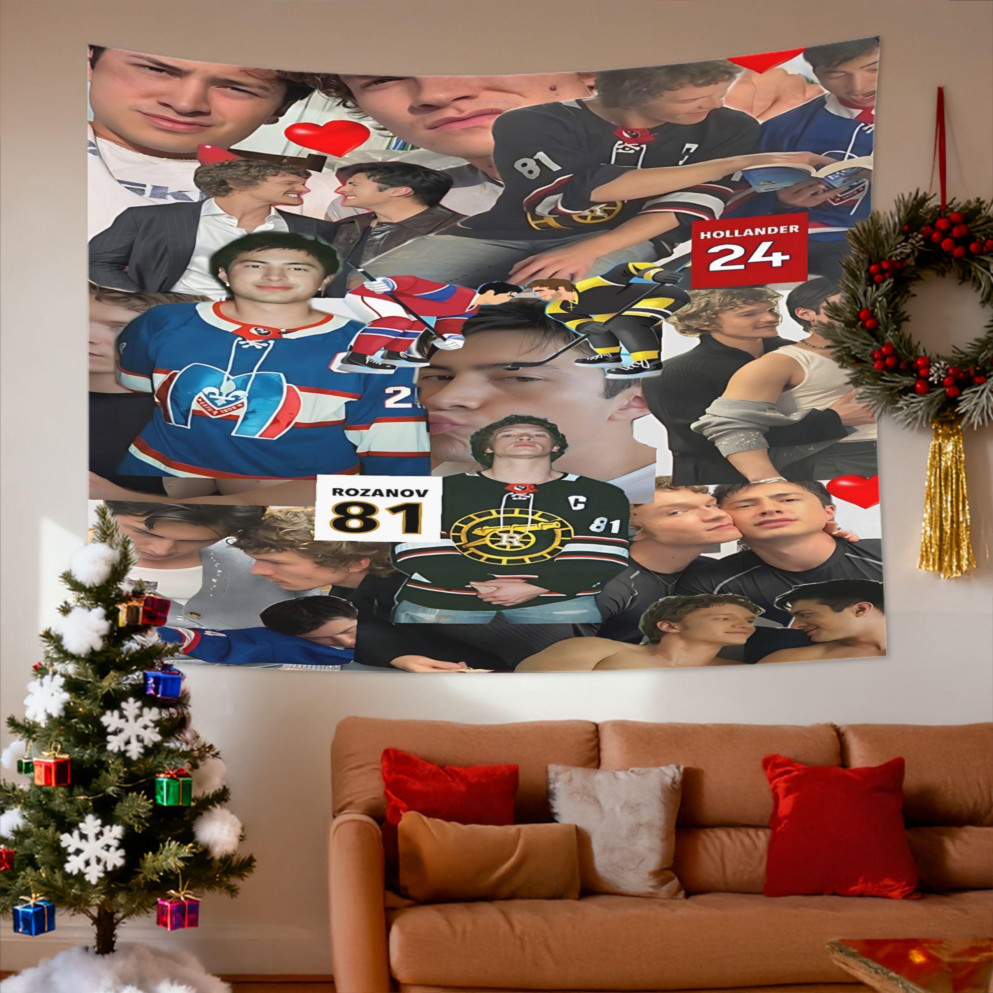 

VIKAMA Ice Hockey Youth CP Collage Tapestry Passionate Youth Atmosphere Ins Style Room Decoration Home Decoration 74x94cm(29x37in)